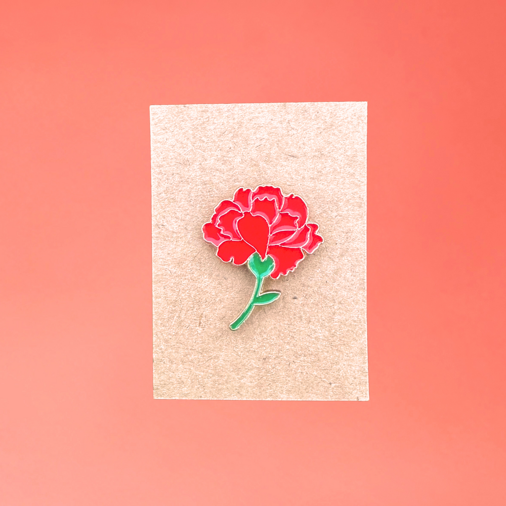Red poppy flower pin poppy needle minder gift under 20 dollars enamel pin gold pin