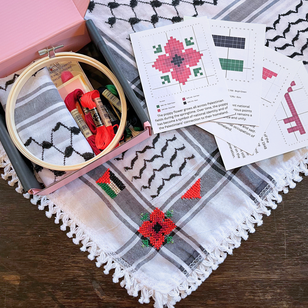 Tatreez on Kuffiyeh Kit