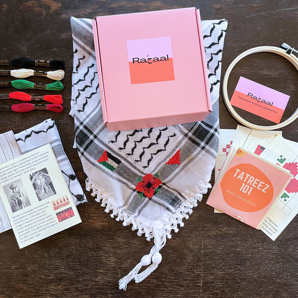 Tatreez on Kuffiyeh Kit