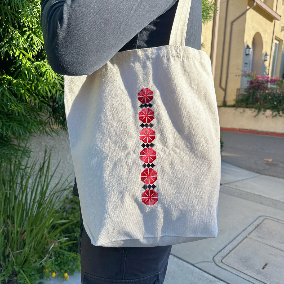 Ramallah Flower Embroidered Tote