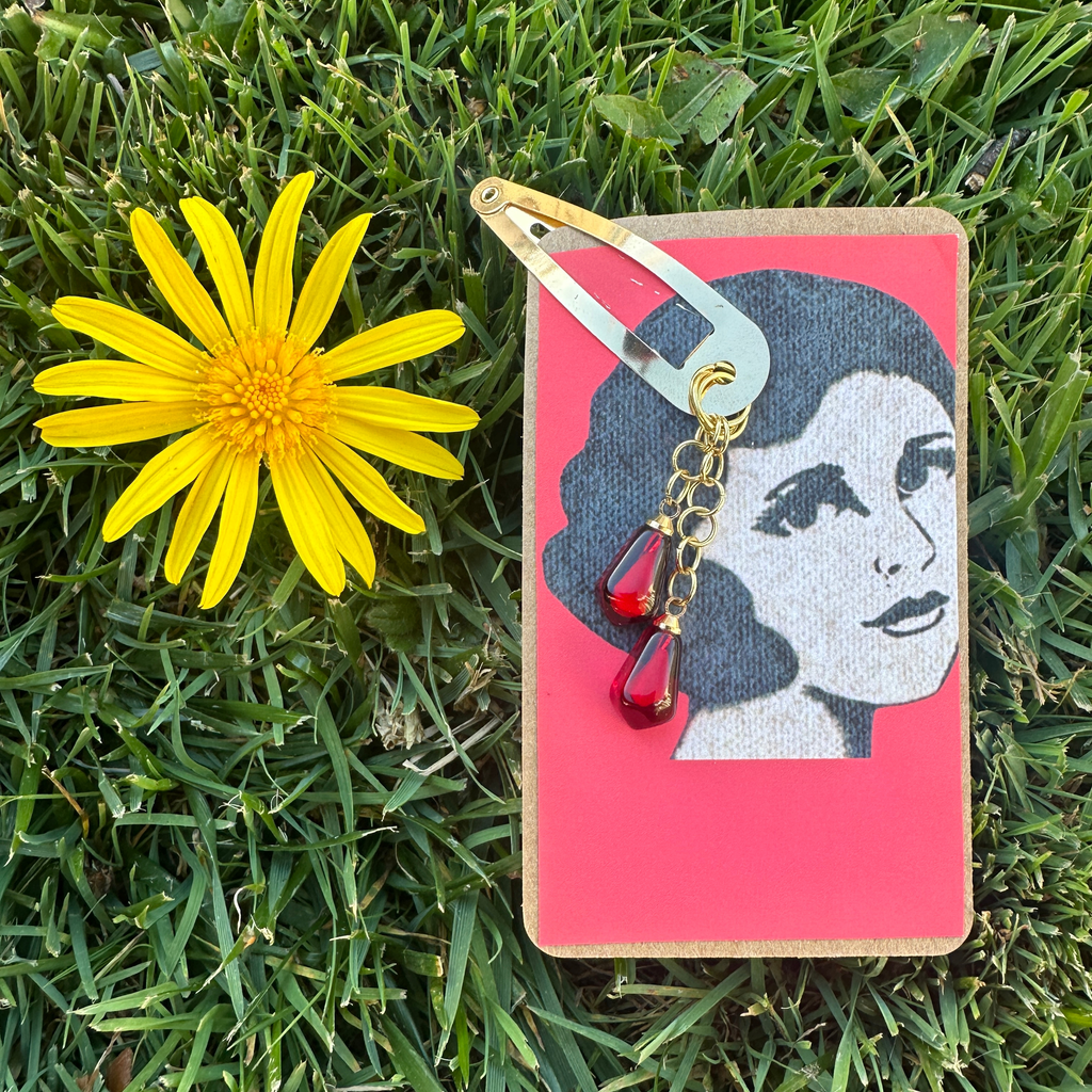 pomegranate hair clip gold jewelry gift under $20