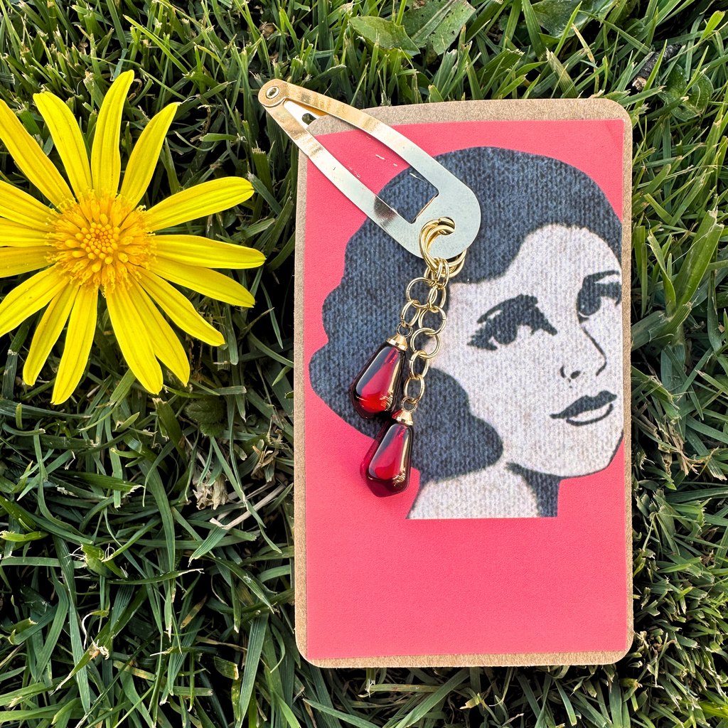 pomegranate hair clip gold jewelry gift under $20