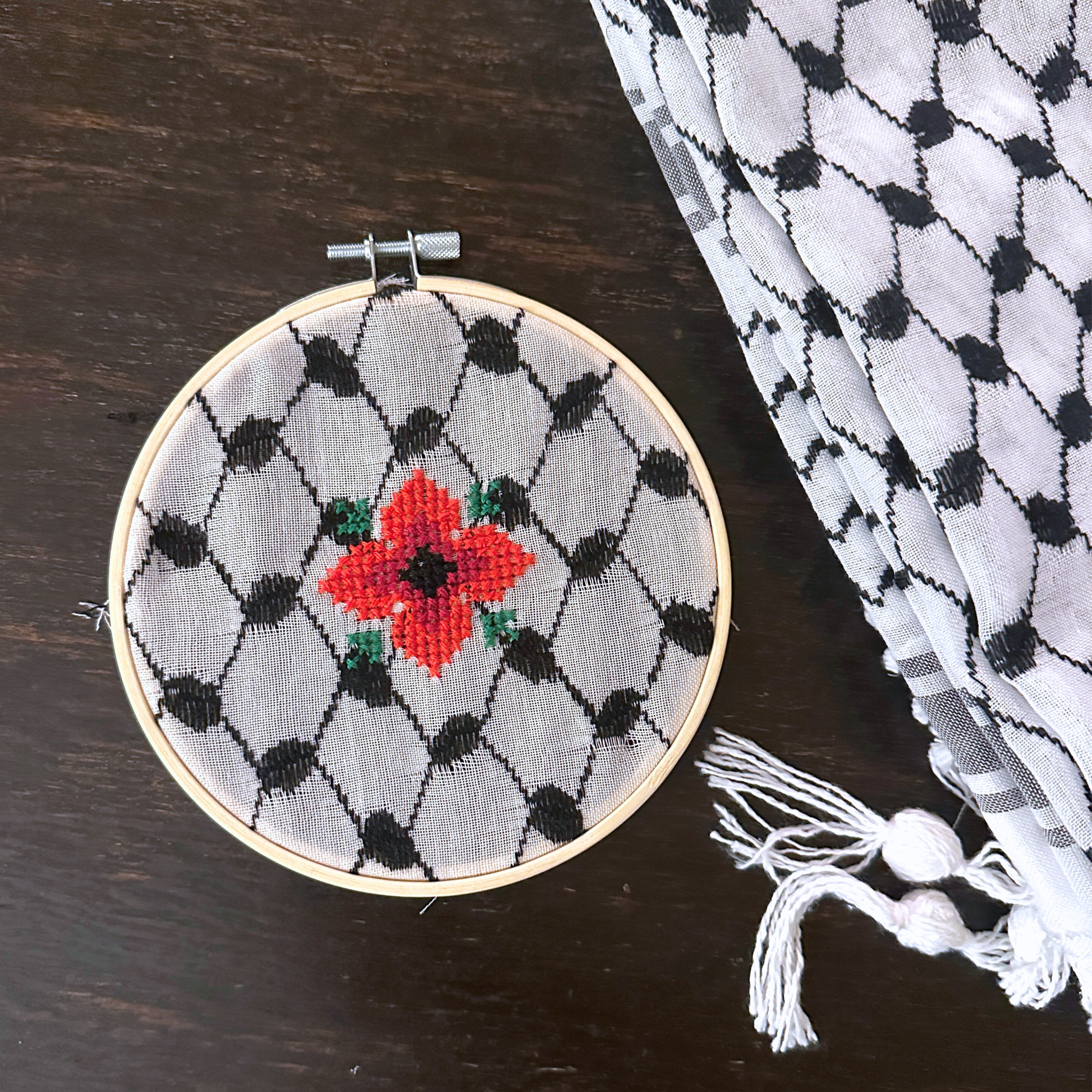 Tatreez on Kuffiyeh Kit