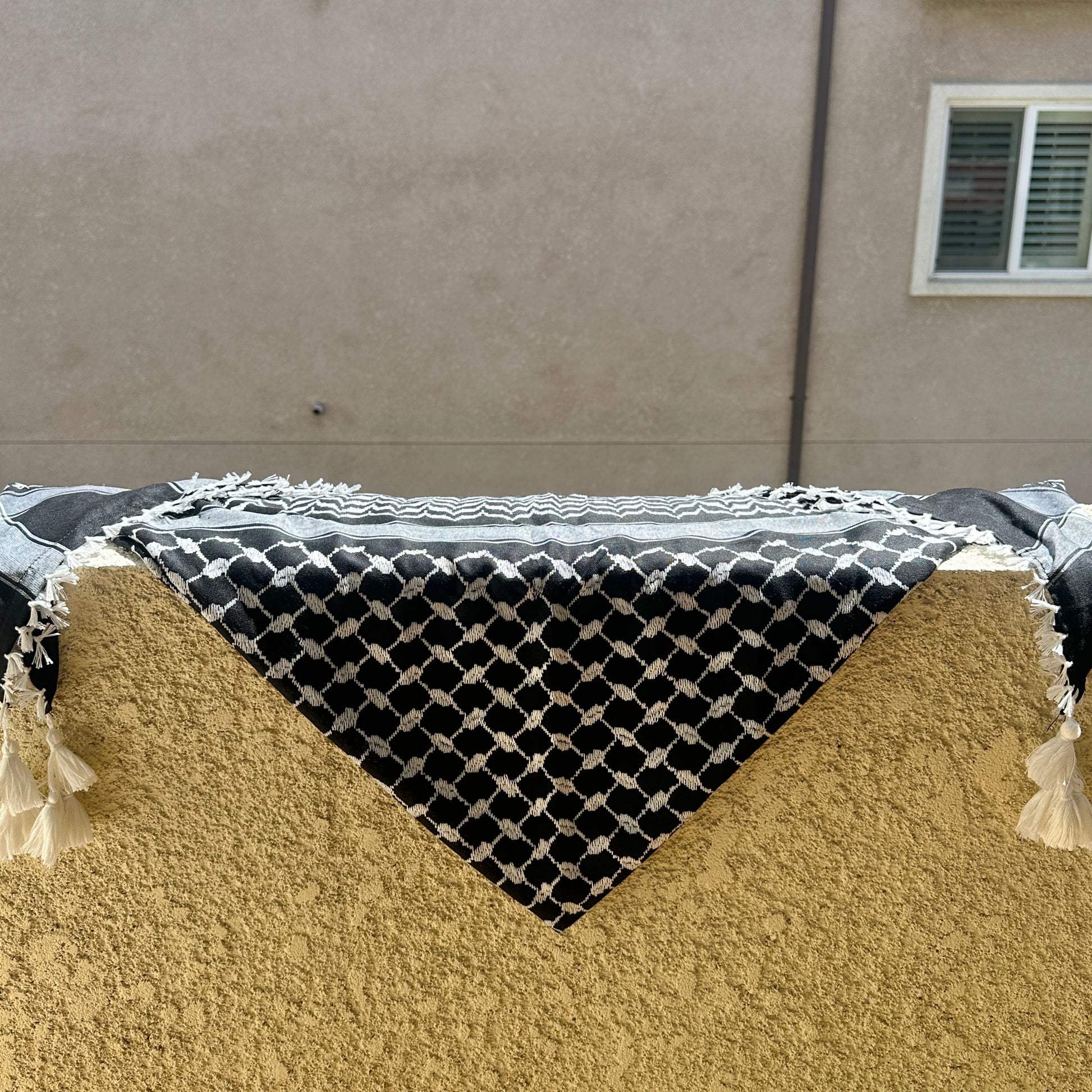 Reverse White on Black Kuffiyeh