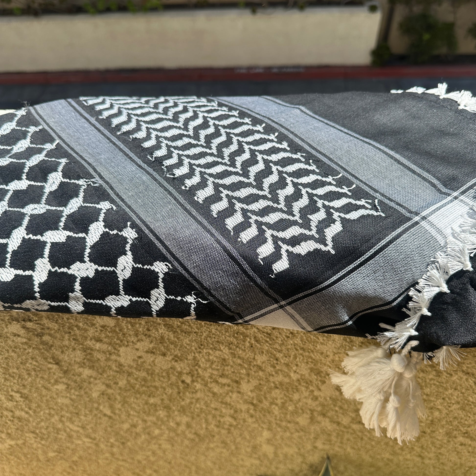 Reverse White on Black Kuffiyeh
