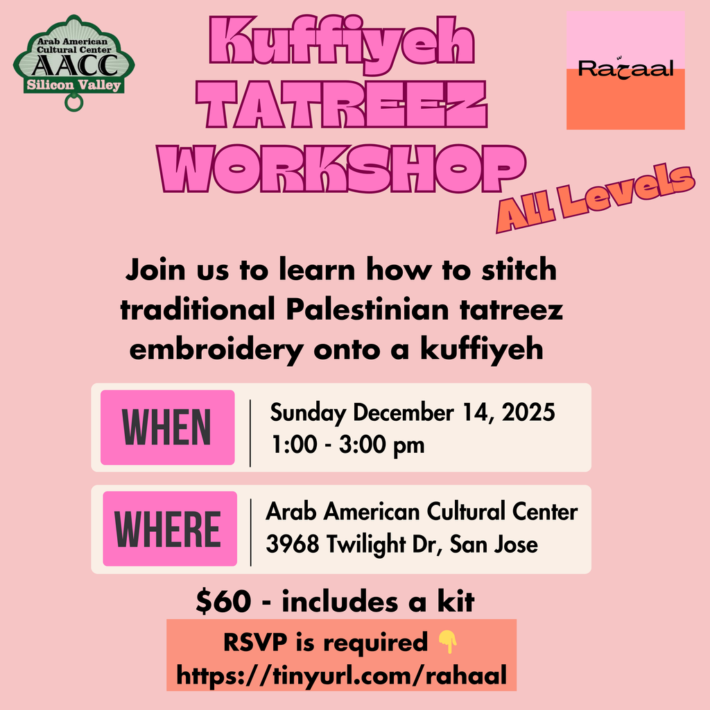 Kuffiyeh Tatreez Workshop - Dec 14 2025
